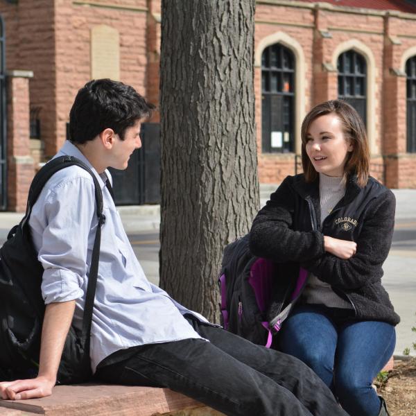 Two students on campus