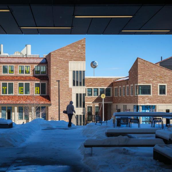 Visual Arts Center on a snowy day