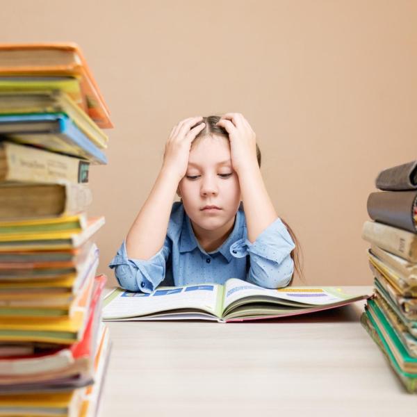 young student frustrated while studying