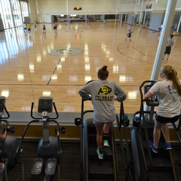 People exercising