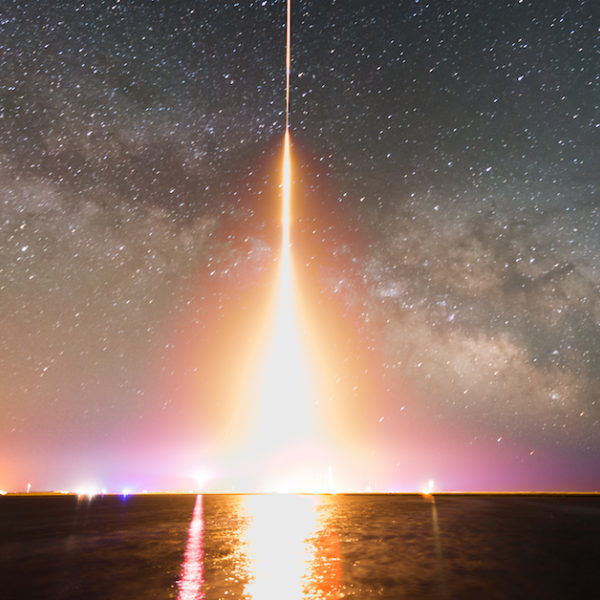 Rocket launching into space