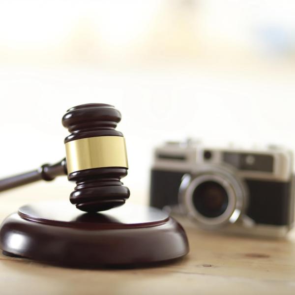 gavel and camera