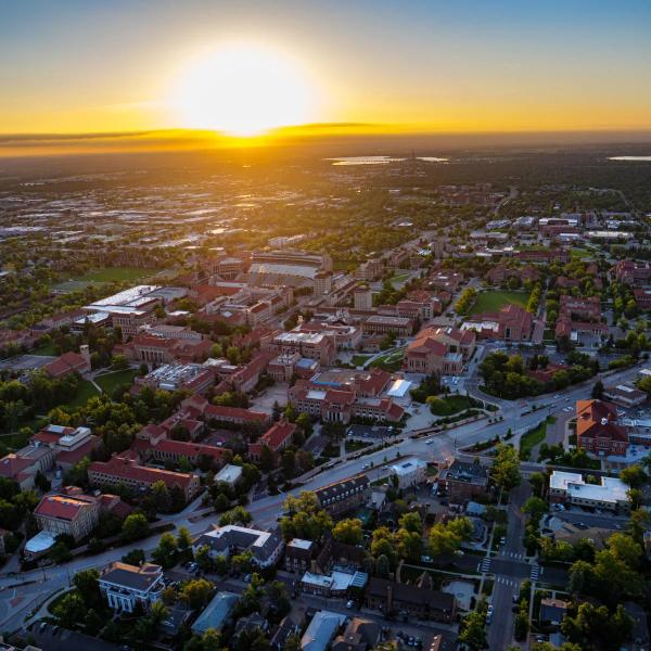 sunrise over Boulder landscape