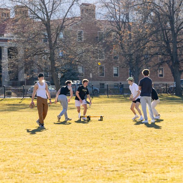 students playing a game on Norlin Quad