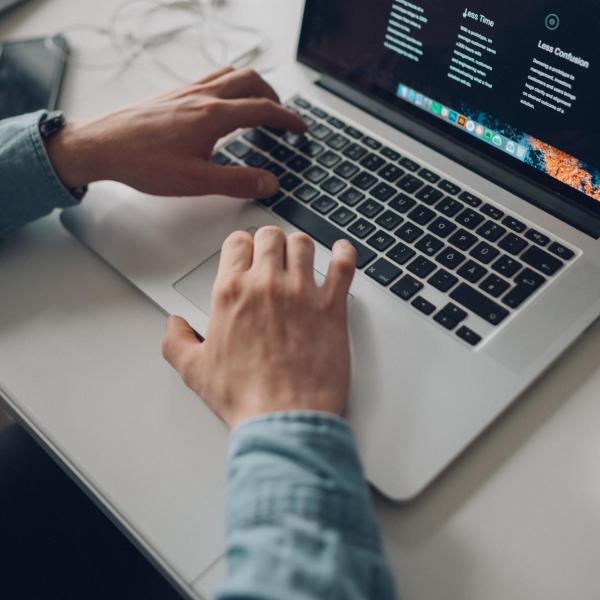 Person working on laptop