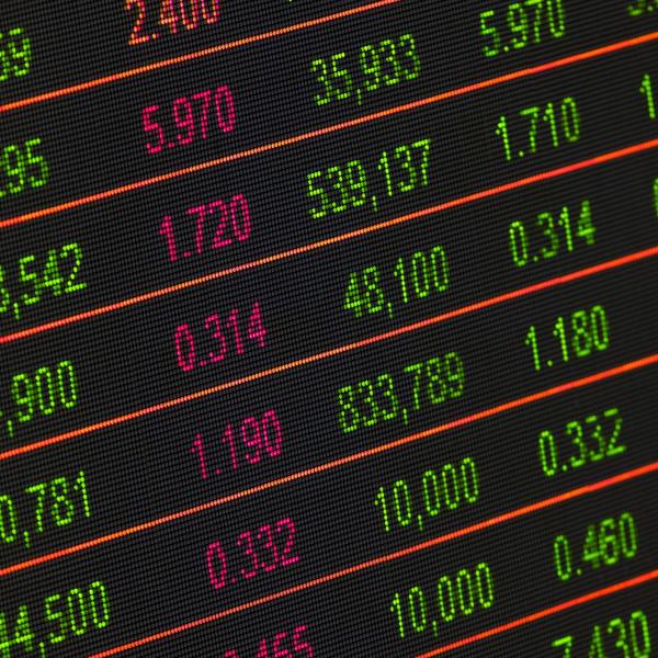 A stock image showing a stock exchange board