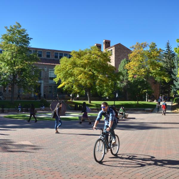 Student on bike