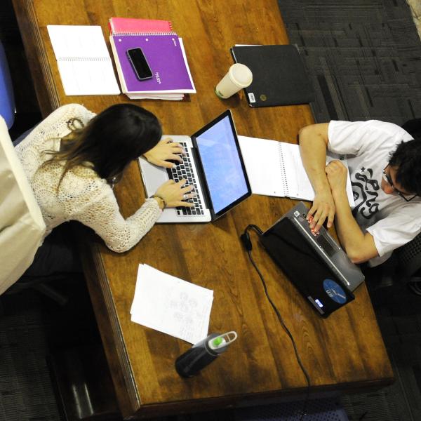 student studying