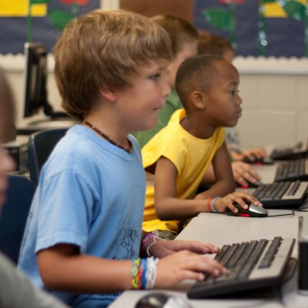 Students at computers