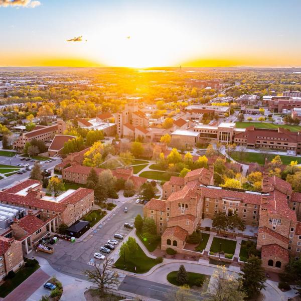 sunrise over campus