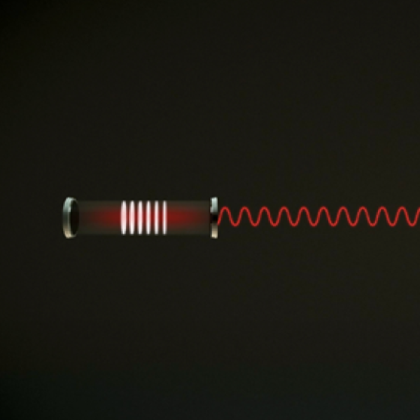 an illustration depicting a superradiant laser
