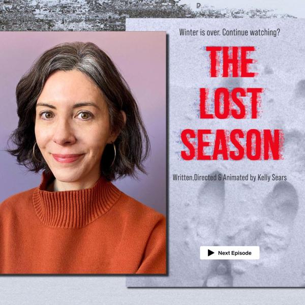 Author Kelly Sears and cover art for her new animated short