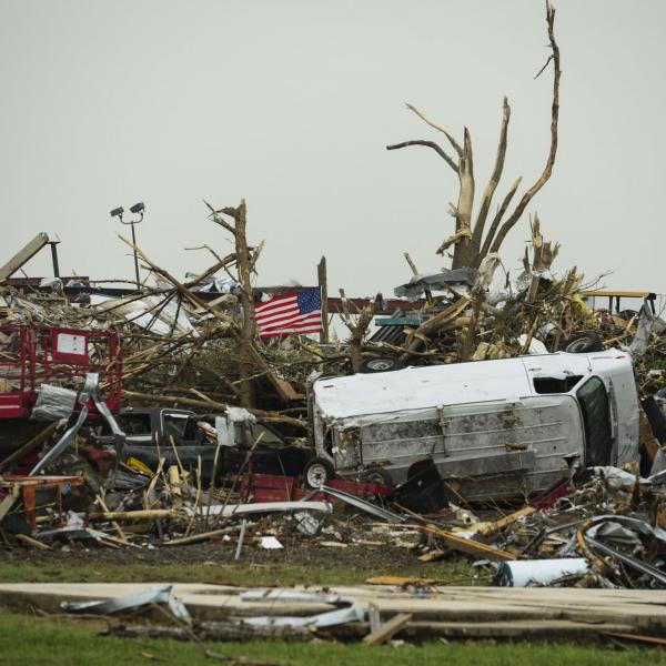 Aftermath of 2014 tornado in Vilonia, Arkansas