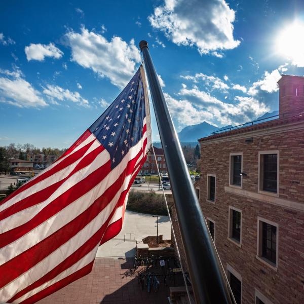 American flag at the UMC building