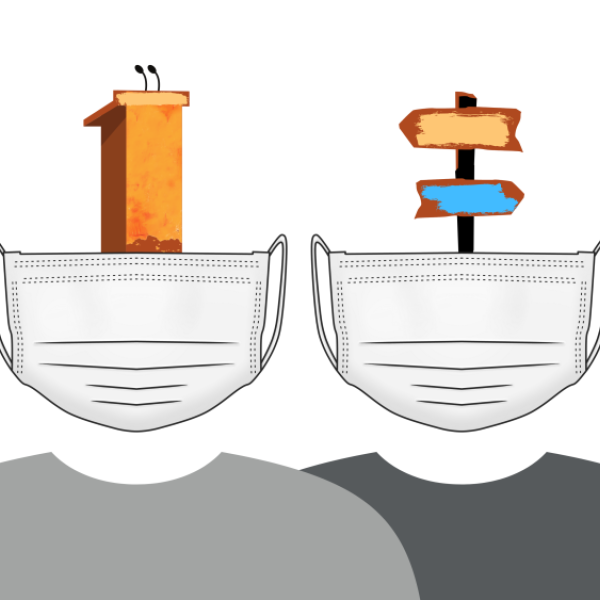 illustration of four COVID-19 engineering research projects