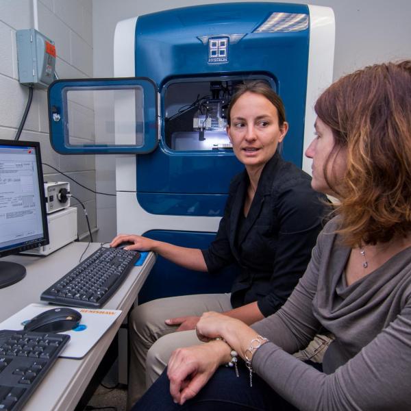 Researchers in computer lab