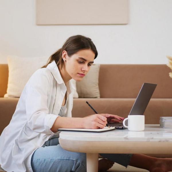 Person working on laptop