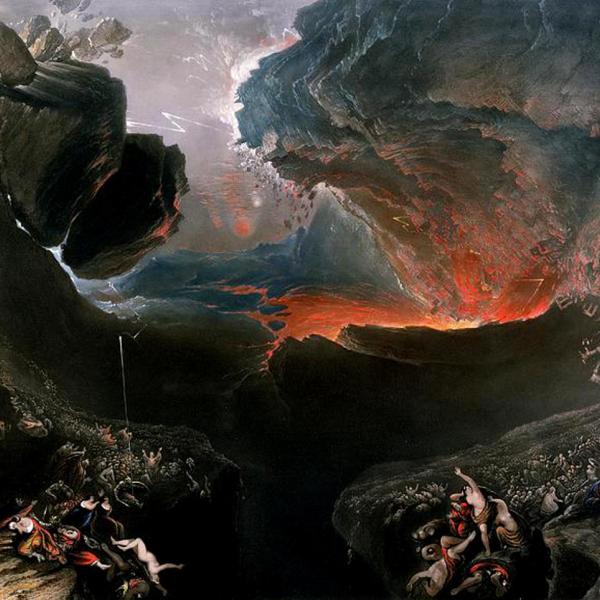 Oil painting "The Great Day of His Wrath" by John Martin
