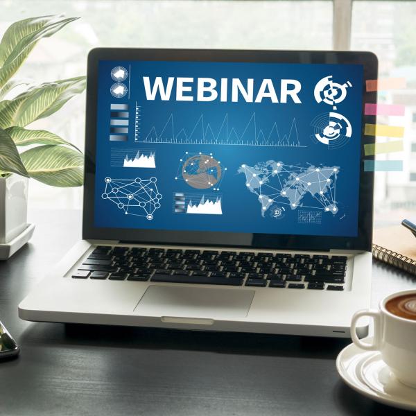 webinar on a laptop computer
