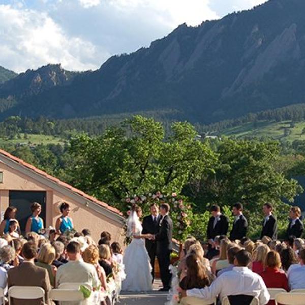 Rooftop wedding at CU Boulder