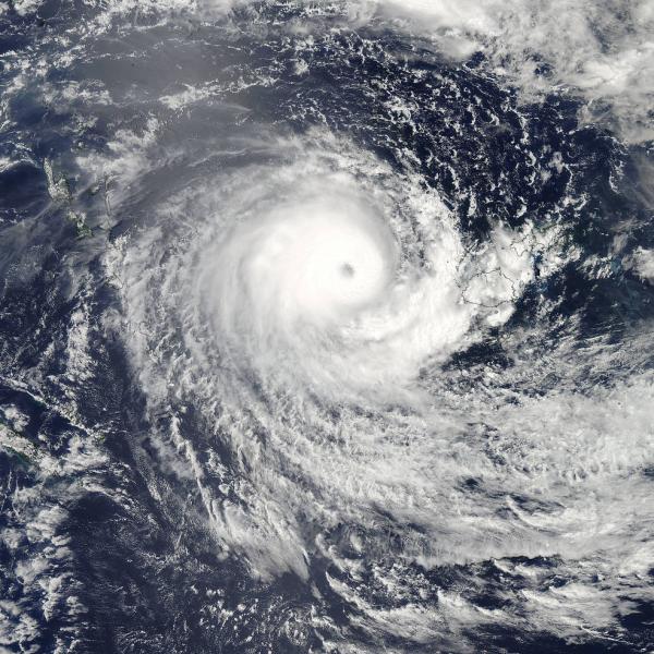 Tropical Cyclone Winston in the South Pacific Ocean, west of Fiji. Credits: NASA Goddard MODIS Rapid Response Team/Jeff Schmaltz