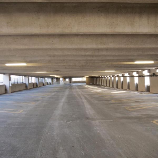 empty parking garage on campus
