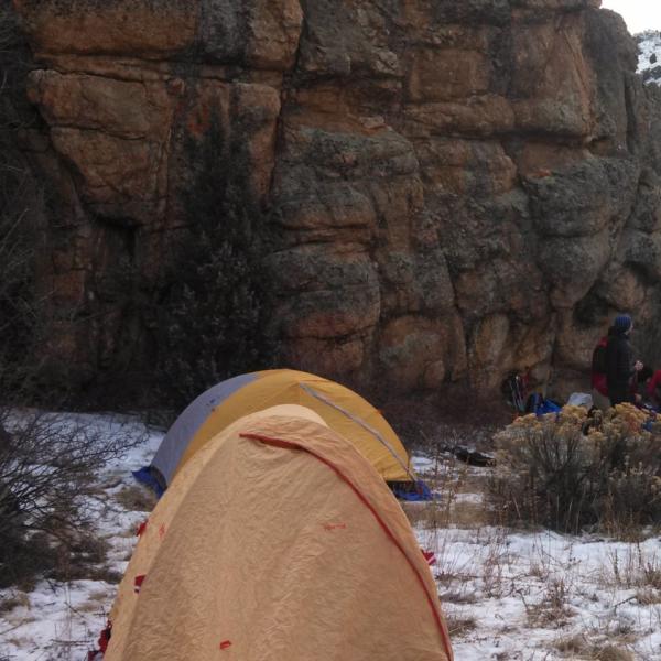 Camping site in winter