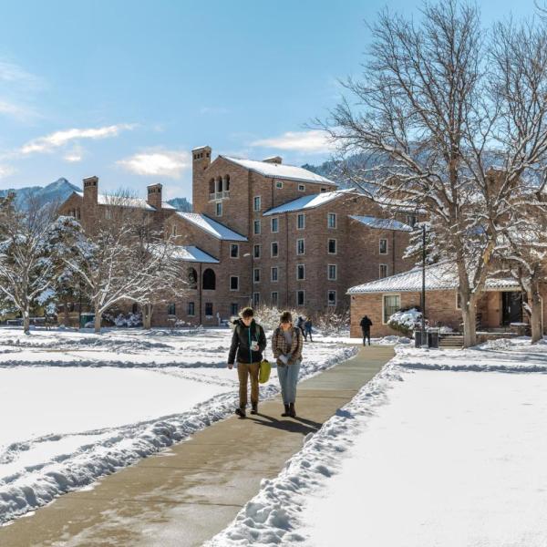 Students walking on campus