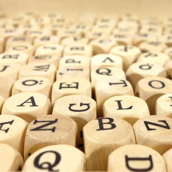 Wood cube letters