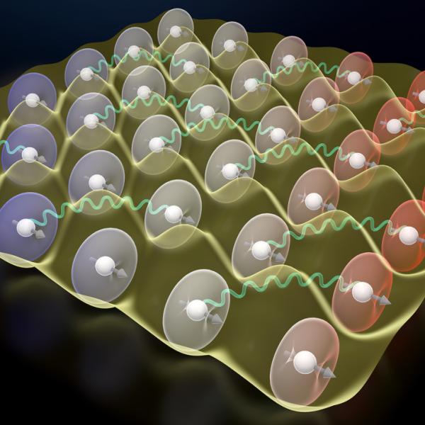 an illustration of atomic dipoles on a lattice