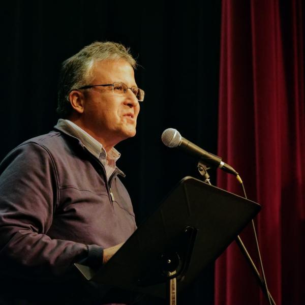 David Aragon, assistant vice chancellor for diversity, learning and student success, speaks at the MLK Day Celebration.
