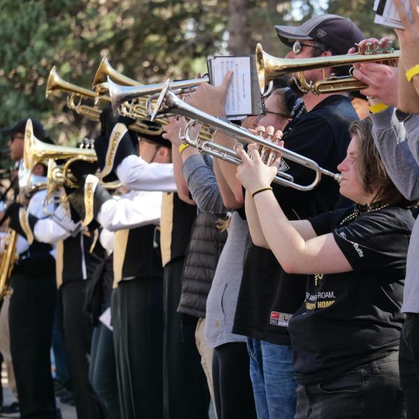 Students, alumni and families celebrated Homecoming weekend on the CU Boulder campus on Saturday, Nov. 9, 2019. (Photo by Glenn Asakawa/University of Colorado)