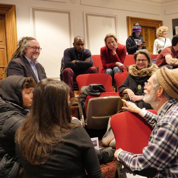 Local community and CU Boulder community members engage in a dialogue at the first half of the MLK Day Celebration.