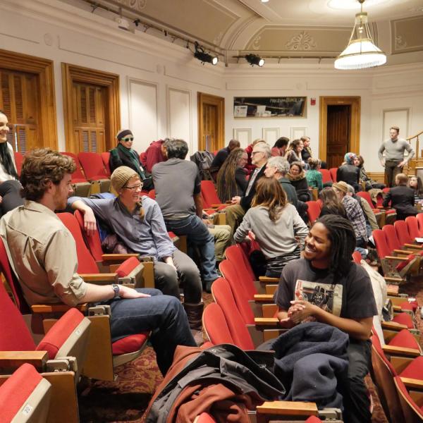Local community and CU Boulder community members engage in a dialogue at the MLK Day Celebration. Photo by Glenn Asakawa.