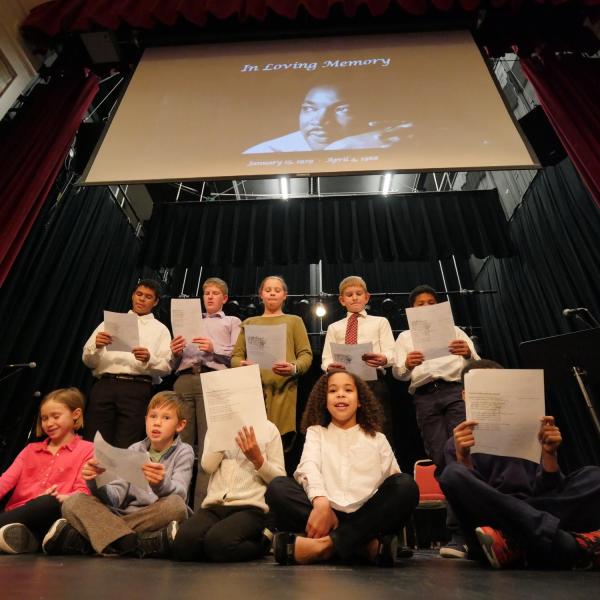 A children's choir performs at the MLK Day Celebration.