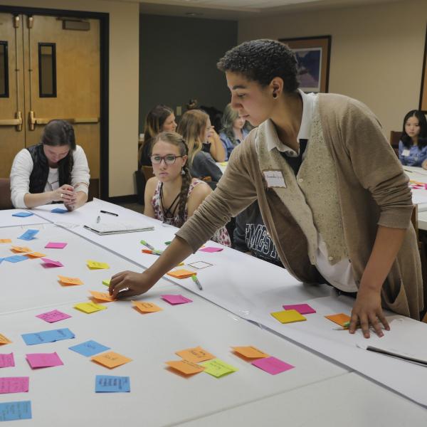 Attendees engage in an exercise as part of a breakout session