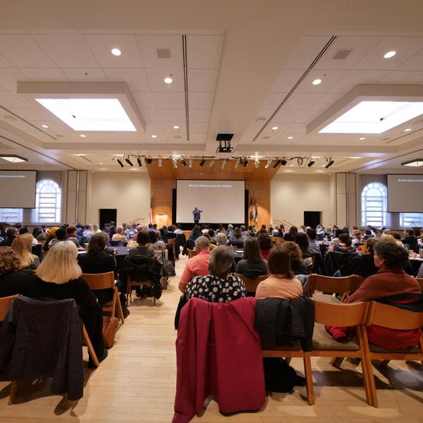 Dr. Christopher Bell delivers the keynote address for the 2019 Fall Diversity Summit. (Photo by Glenn Asakawa/University of Colorado)