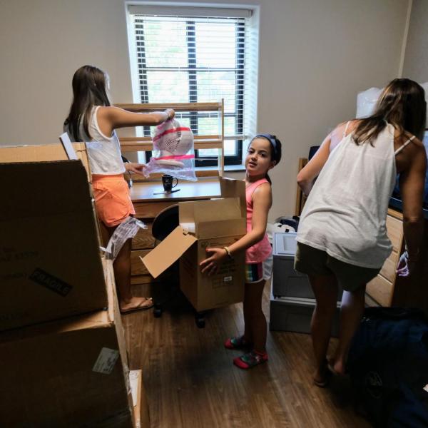 Scenes from move-in on Tuesday, Aug. 20, 2019, at Baker Hall. (Photo by Glenn Asakawa/University of Colorado)