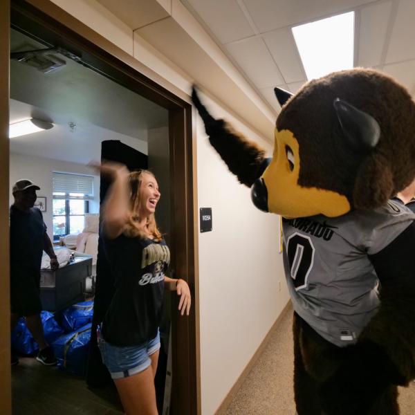 Scenes from move-in on Tuesday, Aug. 20, 2019, at Baker Hall. (Photo by Glenn Asakawa/University of Colorado)