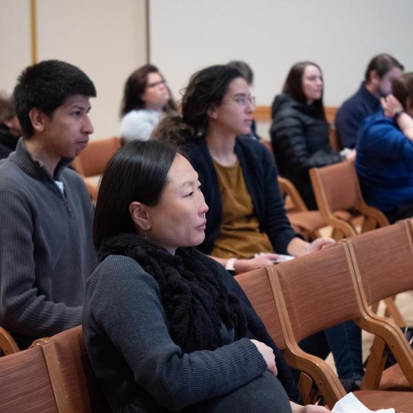 Speakers, staff and participants listen and discuss points on the session titled “Purposeful and Inclusive Staff Hiring” at the CU Boulder 2020 Spring Diversity Summit. (Photo by Glenn Asakawa/University of Colorado)