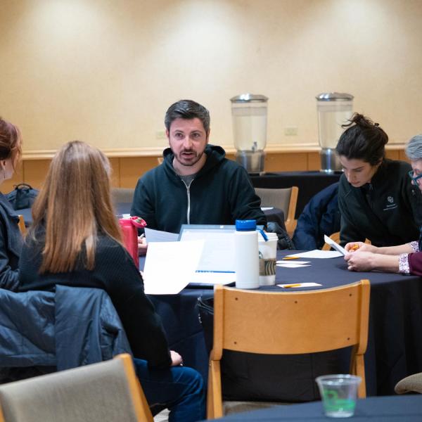 Faculty members discuss points on the session titled “Finding the ‘Us’ in Inclusion: What Do You Need to Be an Inclusive Educator?” at the CU Boulder 2020 Spring Diversity Summit. (Photo by Glenn Asakawa/University of Colorado)