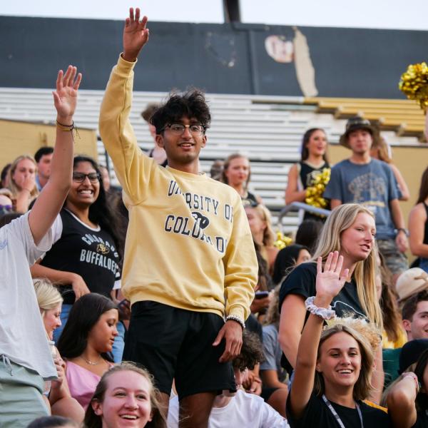 First year students attend 2021 Kickoff and Spirit Night at Folsom Field on Aug. 20, 2021. (Photo by Glenn Asakawa/University of Colorado)