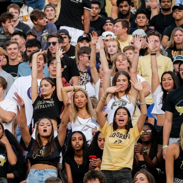 First year students attend 2021 Kickoff and Spirit Night at Folsom Field on Aug. 20, 2021. (Photo by Glenn Asakawa/University of Colorado)