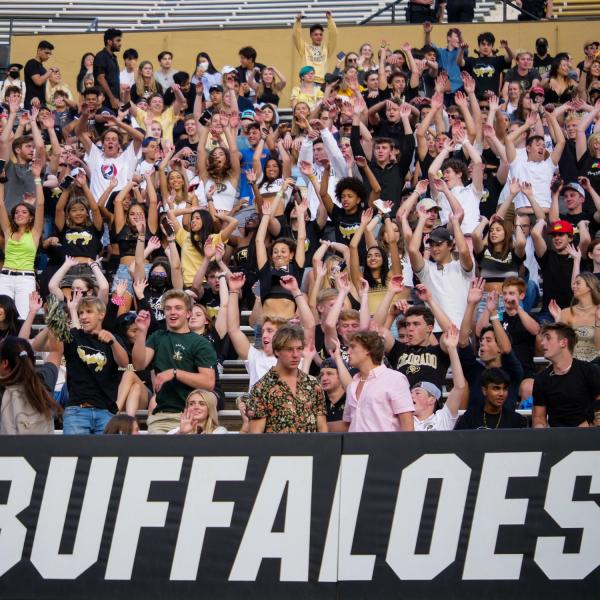 First year students attend 2021 Kickoff and Spirit Night at Folsom Field on Aug. 20, 2021. (Photo by Glenn Asakawa/University of Colorado)