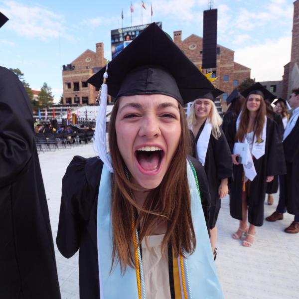 Commencement procession from Norlin Quad to Folsom Stadium