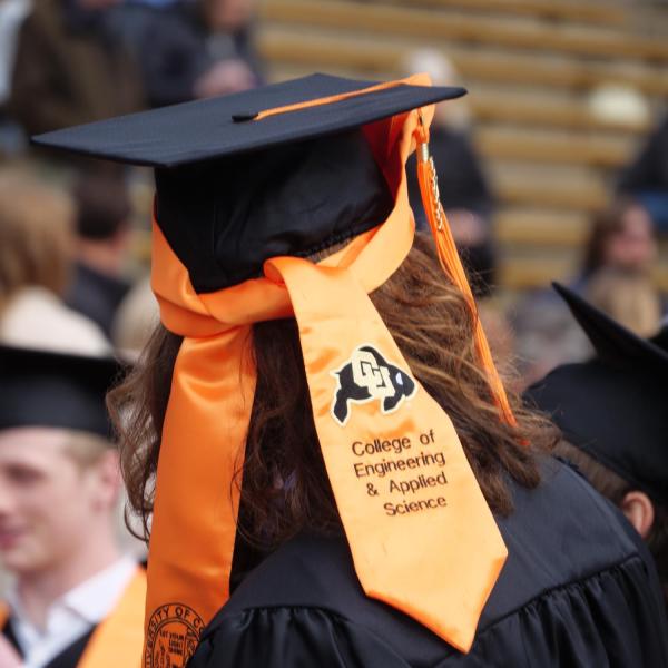 Commencement procession from Norlin Quad to Folsom Stadium