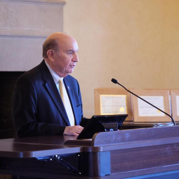 Chancellor Philip DiStefano speaks at the awards ceremony