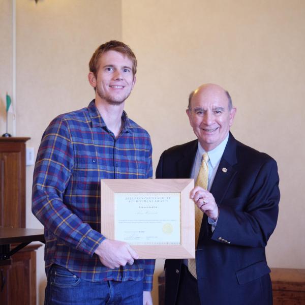 Adam Holewinski and Chancellor Phil DiStefano