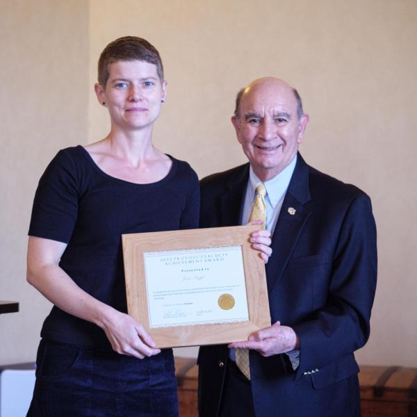 Julia Staffel and Chancellor Phil DiStefano