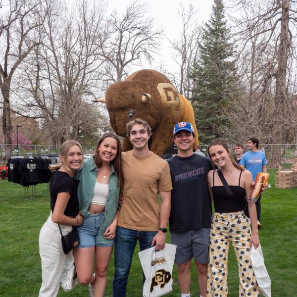 Graduating students celebrating at Grad Bash